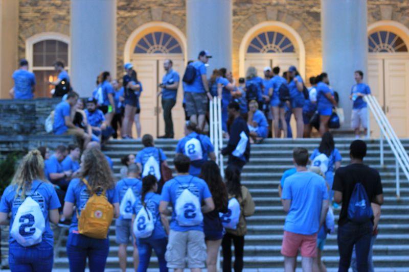 Penn State students from across the commonwealth tour Old Main's Bell Tower during the Summer Leadership Conference